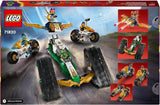 LEGO NINJAGO Ninja Team Combi Caterpillar 4 i 1 set med segelflygplan, racerbil och 2 motorcyklar och 6 minifigurer Present för pojkar och flickor Ninja Toy 71820 Byggset Besuche den LEGO-Store