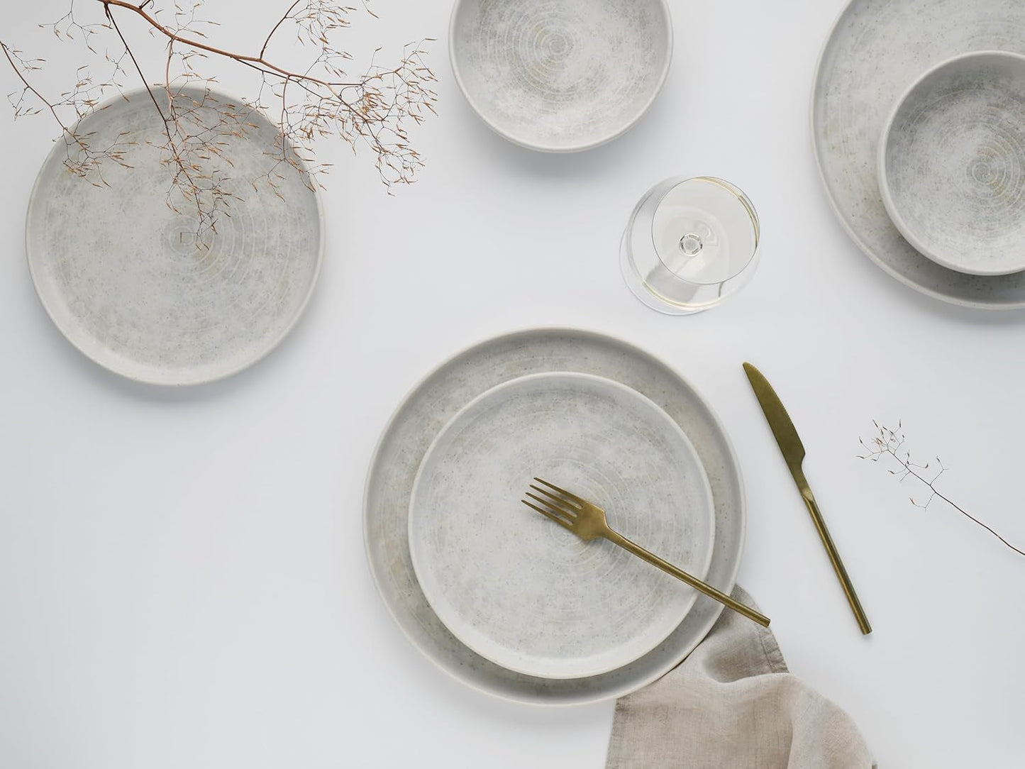 CreaTable, 23714, Uno Athena-serien, 12-delad servisset för 4, porslinstallrikar, diskmaskin och mikrovågssäker, tillverkad i Portugal