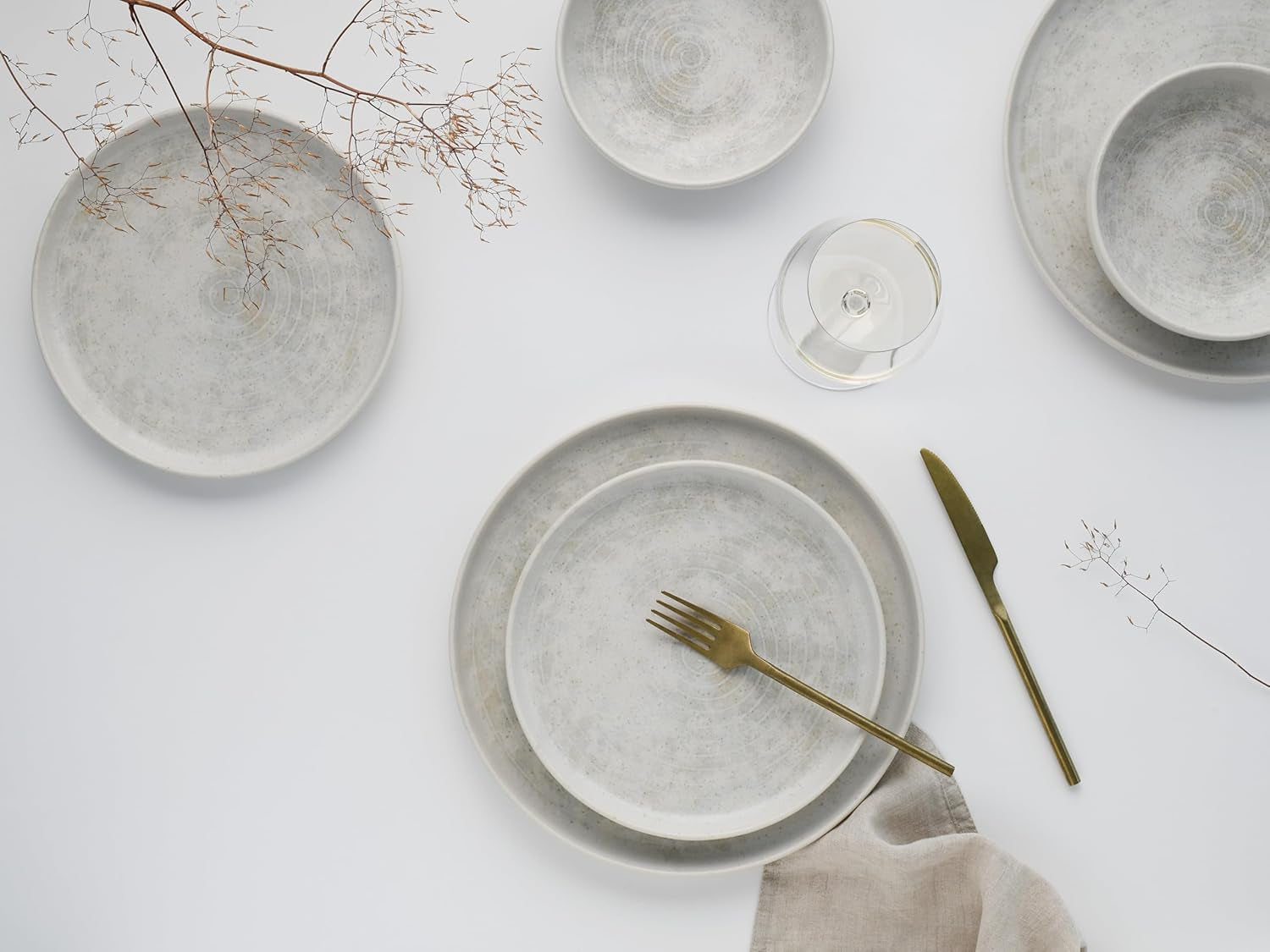 CreaTable, 23714, Uno Athena-serien, 12-delad servisset för 4, porslinstallrikar, diskmaskin och mikrovågssäker, tillverkad i Portugal