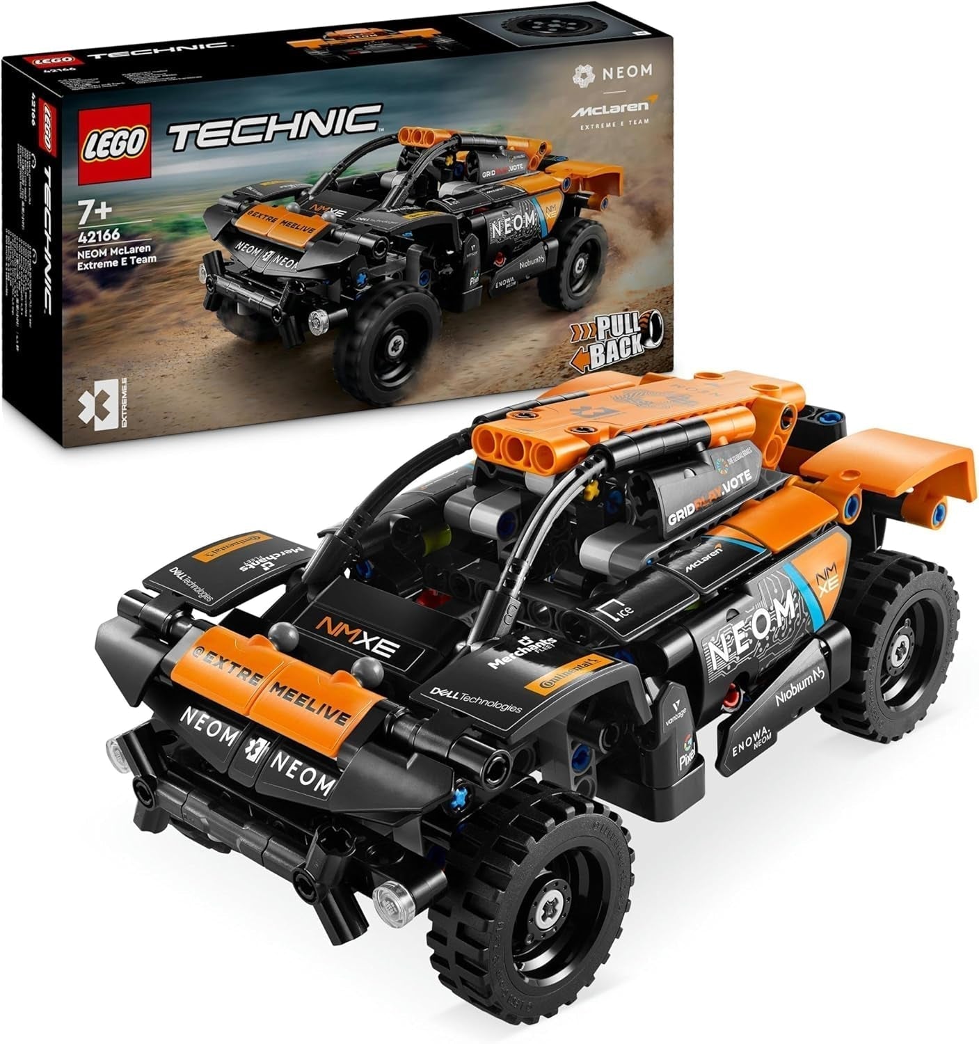 LEGO Technic NEOM Mclaren Extreme E Racing bilset, motorleksak för barn, byggbar vindbil, teknisk present för pojkar och flickor 7 år gamla 42166 Byggset Besuche den LEGO-Store Single
