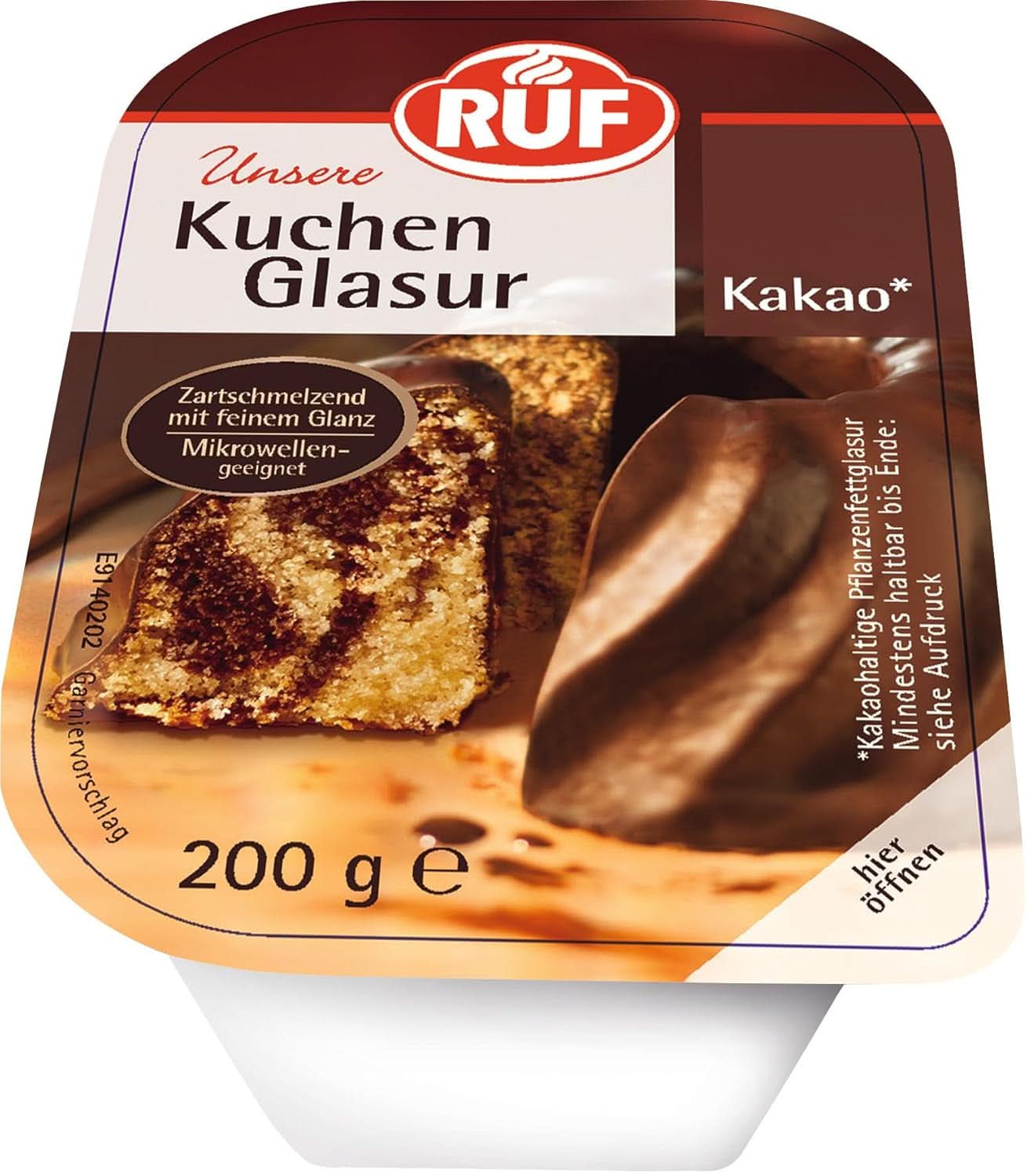 RUF Kakaoglasyr, 200 grams Glaze och Decor Naty Shop