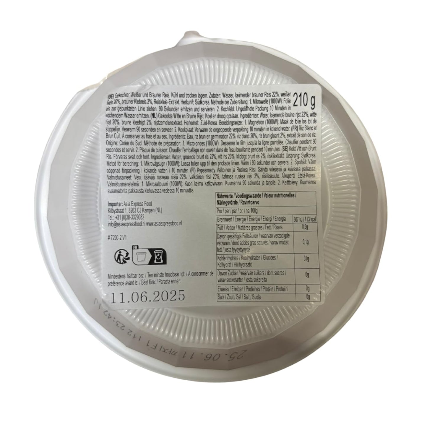 Kokt ris CJ 5349 i mikrovågsugn, 210 g