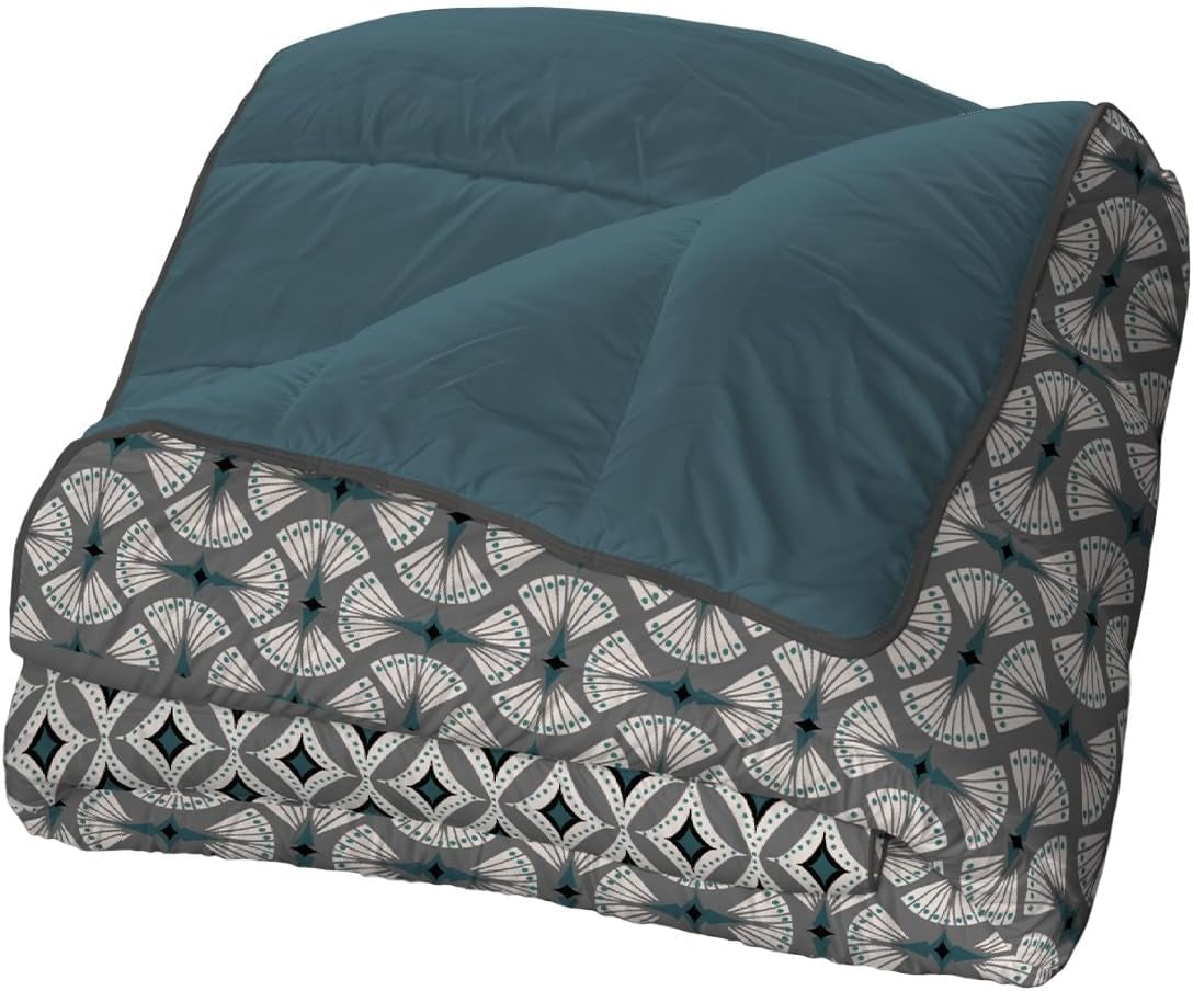 Bleu Câlin Tryckt 1 person Hermance täcke, polyester, blå/grå, 140 X 200 Cm Täcken och täcken Naty Shop Blå/grå/vit 140X200 Cm