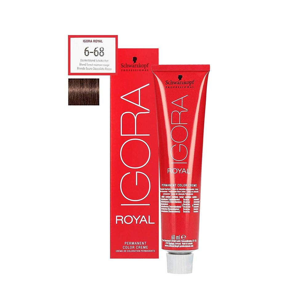Schwarzkopf IGORA Royal Premium Hårfärg 6-68 mörkblond chokladröd, 1 förpackning (1 x 60 g) Hårfärgning Naty Shop