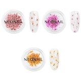 NÉONAIL Nail Art Flowers Set - Trockenblumen - Getrocknete Blumen - Nageldesign Zubehör - Nageldekorationen - Getrocknete Blüten - Nageldekoration - Gelnägel Zubehör - 3 Farben - Rosa, Lila, Orange