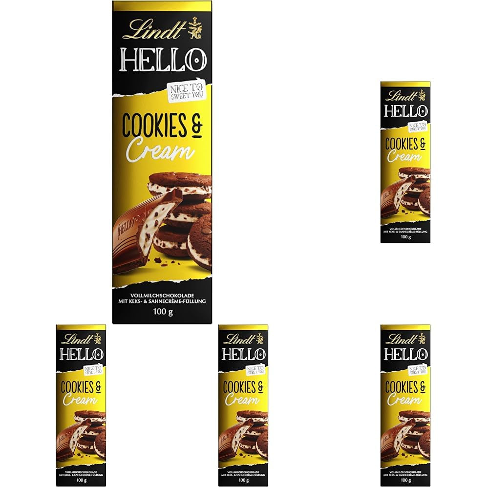 Lindt Hej Kakor & Gräddchoklad | Bar 100g | Mjölkchoklad med kakor och gräddfyllning | Chokladkaka | Choklad present