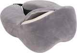 WELLGRO nackkuddsset med 3D-sömnmask och öronproppar - Avtagbart skydd - Memory Foam - Dragkedja - Inklusive förvaringsväska - Resekudde - Valbar färg, Färg: Grå Cervikala ortopediska kuddar Naty Shop