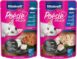Vitakraft Poésie Délice, Fish Selection, Nassfutter Katze, Katzennassfutter in Sauce, mit Seelachs, mit Kabeljau, ohne Zusatz von Zucker und Getreide (1 Paket med 6x 85g)