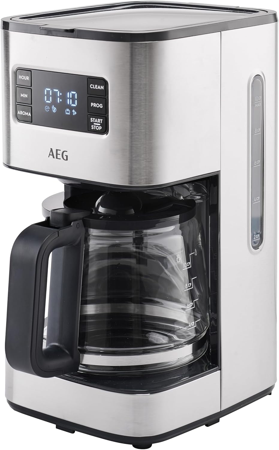 AEG Deli 5 espressomaskin, 1,5 l, programmerbar timer, varmhållningsfunktion, säkerhetsstopp, vattennivåindikator, optimal dosering, antidroppfunktion, rostfritt stål, CM5-1-6ST