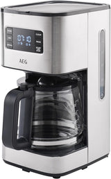 AEG Deli 5 espressomaskin, 1,5 l, programmerbar timer, varmhållningsfunktion, säkerhetsstopp, vattennivåindikator, optimal dosering, antidroppfunktion, rostfritt stål, CM5-1-6ST