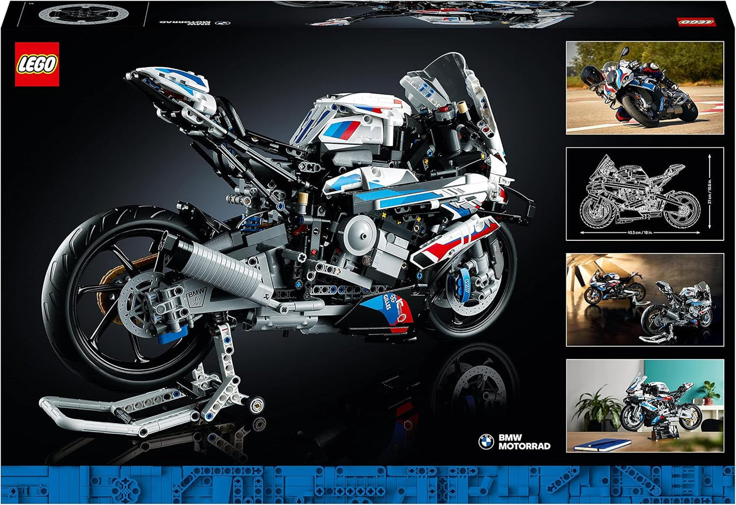 LEGO Technic BMW M 1000 RR Motorcykelmodell Vuxenmodellsats Set som hantverkspresent för män och kvinnor Hem- eller kontorsinredning 42130 Byggsatser Besuche den LEGO-Store