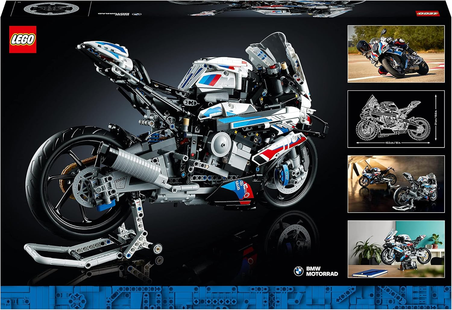 LEGO Technic BMW M 1000 RR Motorcykelmodell Vuxenmodellsats Set som hantverkspresent för män och kvinnor Hem- eller kontorsinredning 42130 Byggsatser Besuche den LEGO-Store