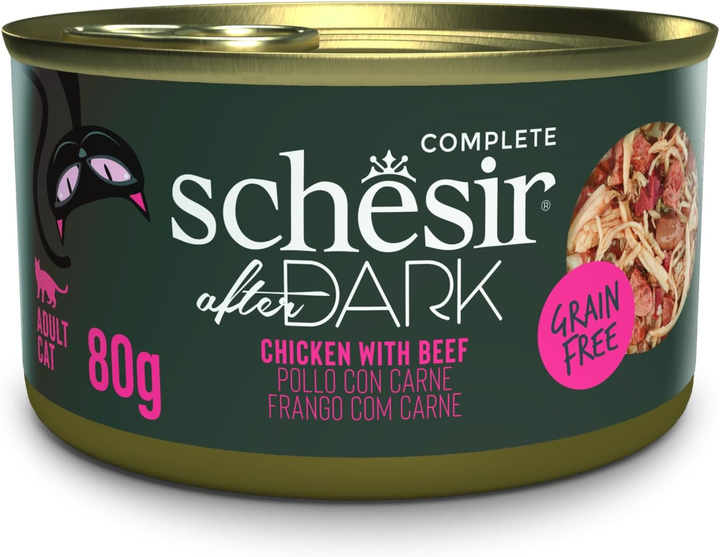 After Dark, Hühnerfilets mit Rindfleisch i Brühe, kompletes Nassfutter für Katzen (12 kycklingar x 80 g)