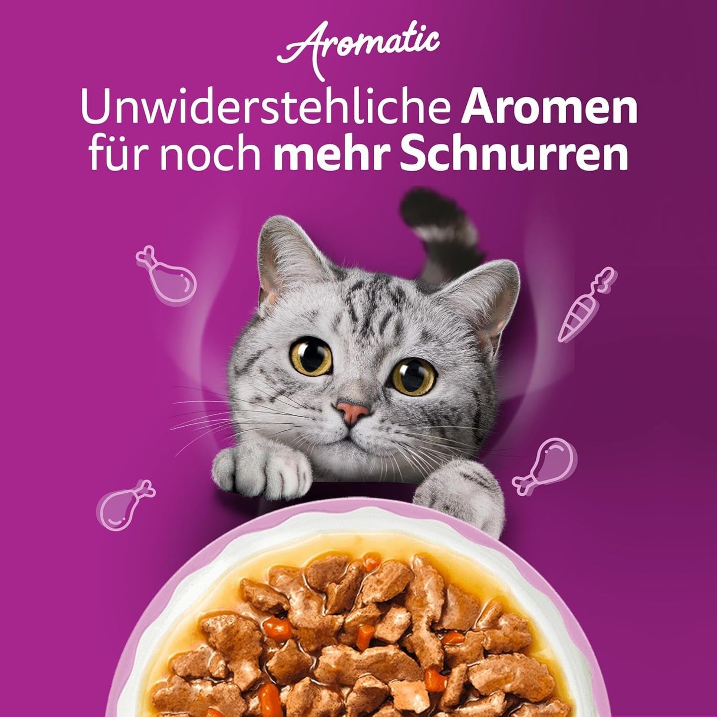 WHISKAS Våt aromatisk kattmat i sås 40 x 85g Urval av fisk