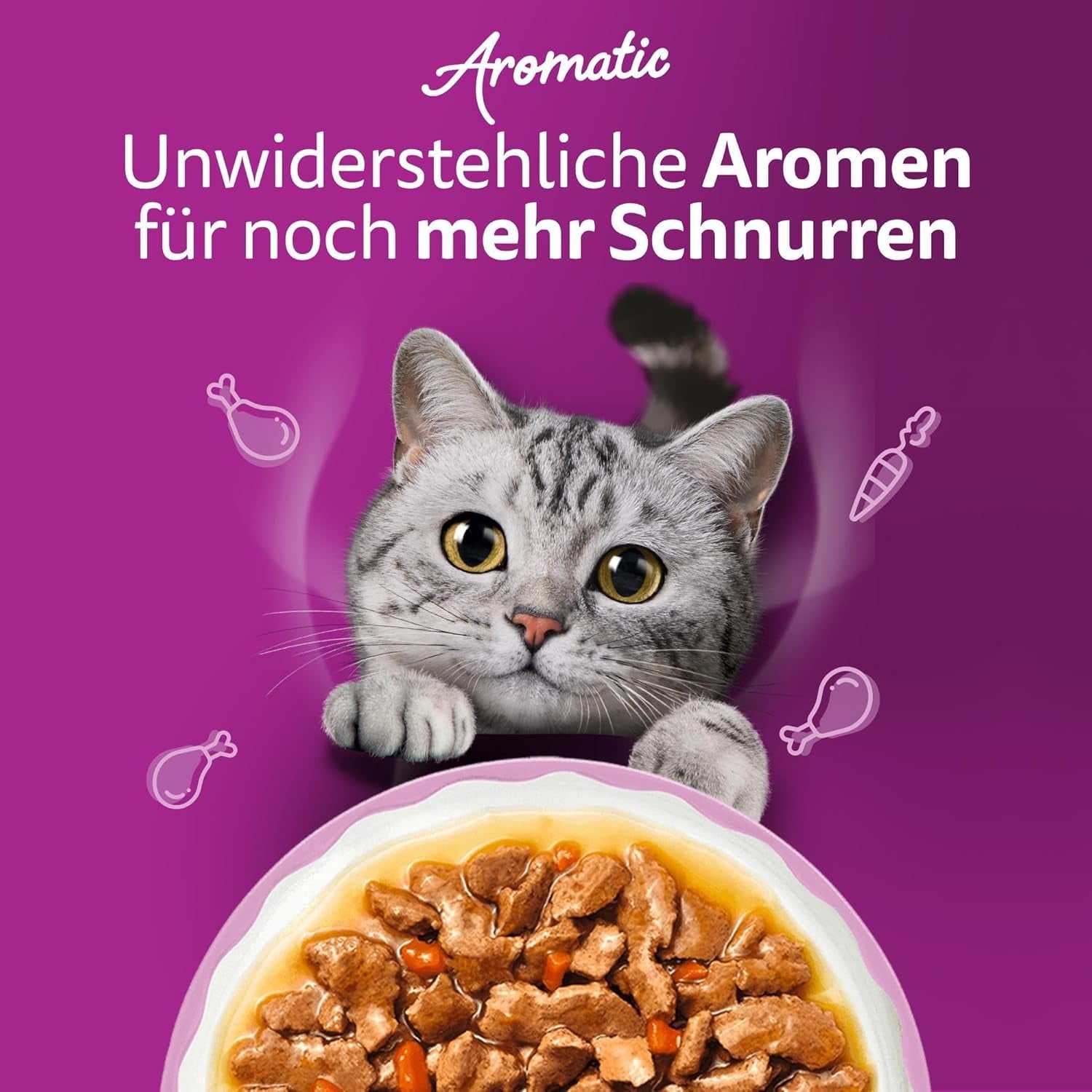WHISKAS Våt aromatisk kattmat i sås 40 x 85g Urval av fisk