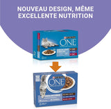PURINA ONE | BIFENSIS | Mat för steriliserade vuxna katter | Stödjer kattens vitalitet, ben, muskler och leder | I sås | Påsar med anka, sardiner, nötkött, färskhet | 1 stycke (8 x 85 g)