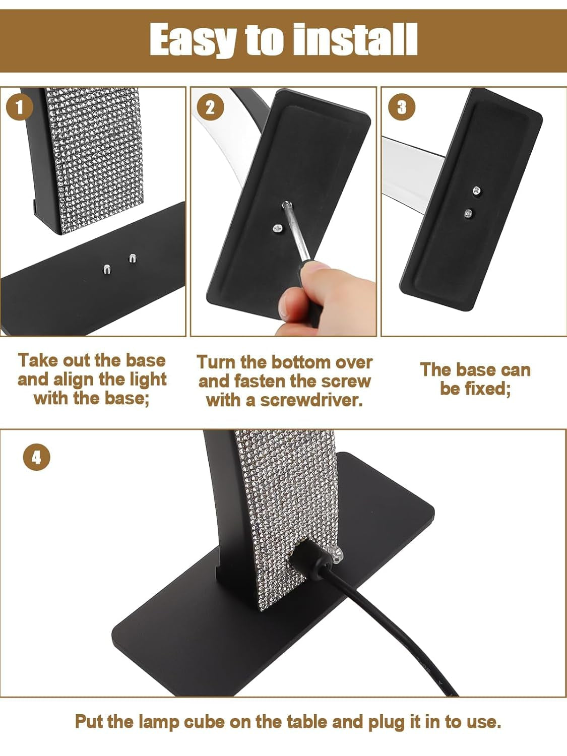 Kalolary Lampadaire, Lash Lumière Pour Extensions De Cils Regglable À 360°, 3000K-6000K Demi-Lune Lamp, Lamp De Beauté (Halvmånelampa)