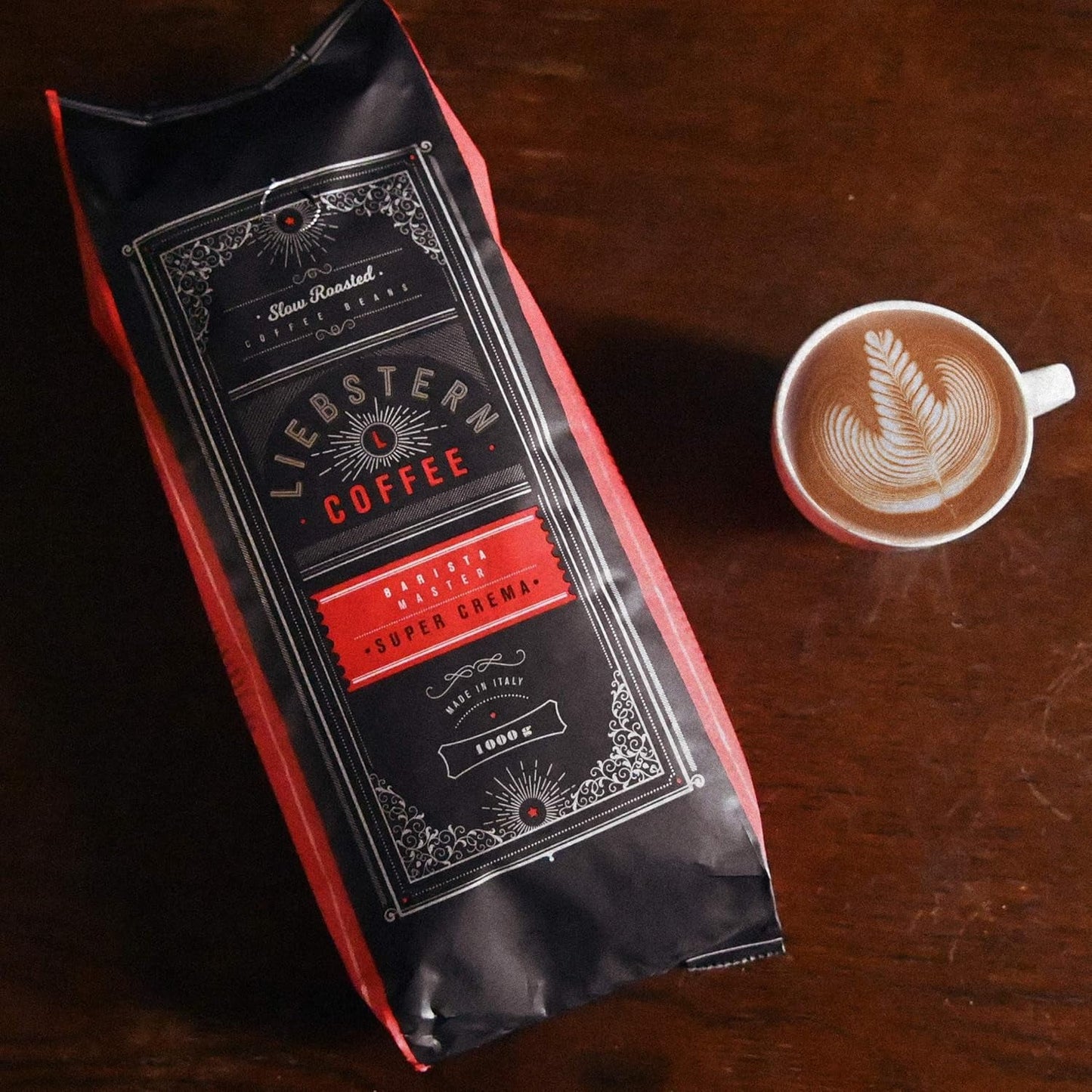 NYTT | LIEBSTERN KAFFE | Kaffebönor 1 kg | SUPERKRÄM | Kaffe med extra låg syra | De bästa espressobönorna för helautomatiska maskiner | Mellanstekt med mycket smak