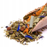 Yerba Mate teservis för 2 personer – Mas Energia Guarana 400 g – Marmol Blå keramisk mugg 350 ml – Rostfritt stål Bombilla 19 cm – Löst te 2 x 200 g