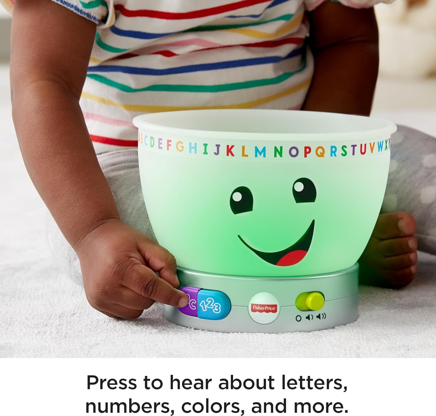 Fisher-Price Laugh & Learn Baby Learning Toy, Magic Color Mixing Bowl med musik och ljus i 6 månader+, GJW20 Baby Toys Naty Shop