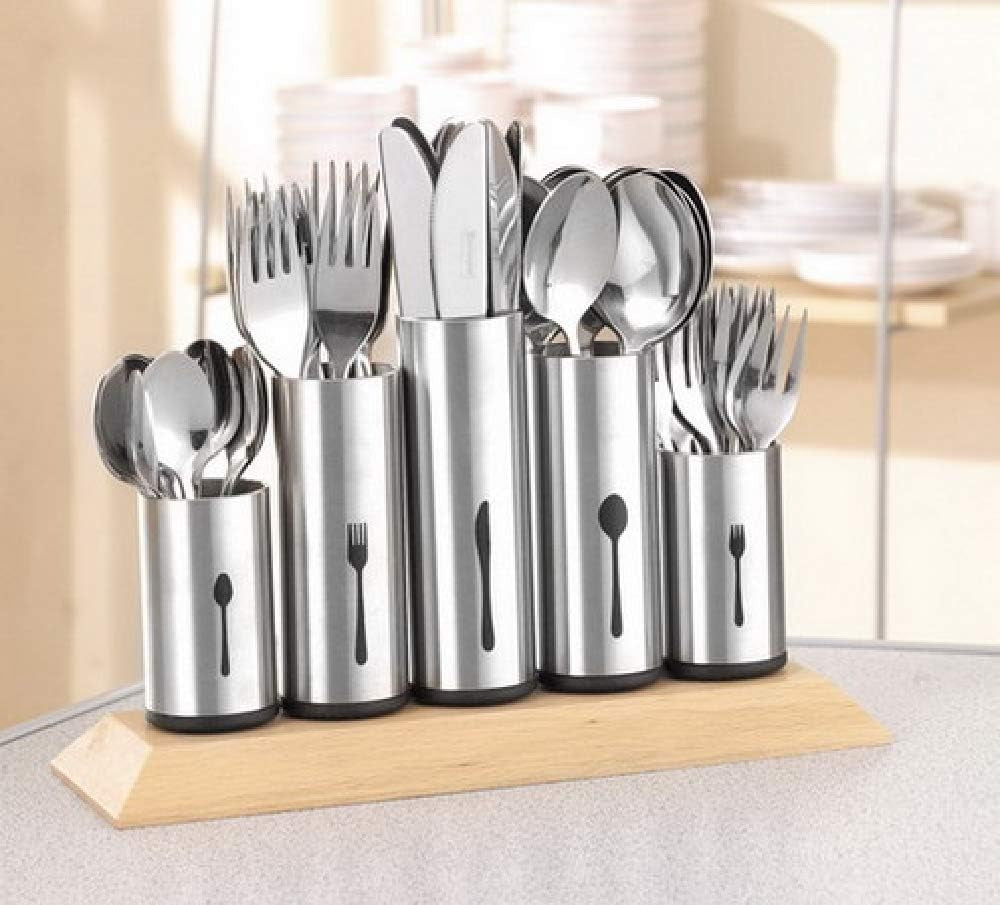 Bestickhållare i rostfritt stål, 1 pack, Silver Naty Shop Kitchen