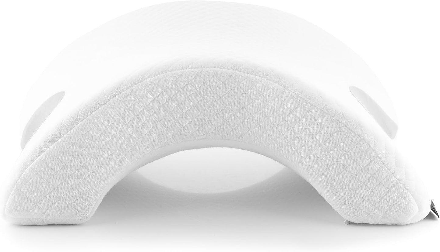 InnovaGoods - Viskoelastisk halskudde för par, Ergonomisk design för paravslappning, Memory-skum för tryckavlastning, Avtagbart överdrag, Vit, 36 x 12,5 x 30,5 cm, Memory-skum
