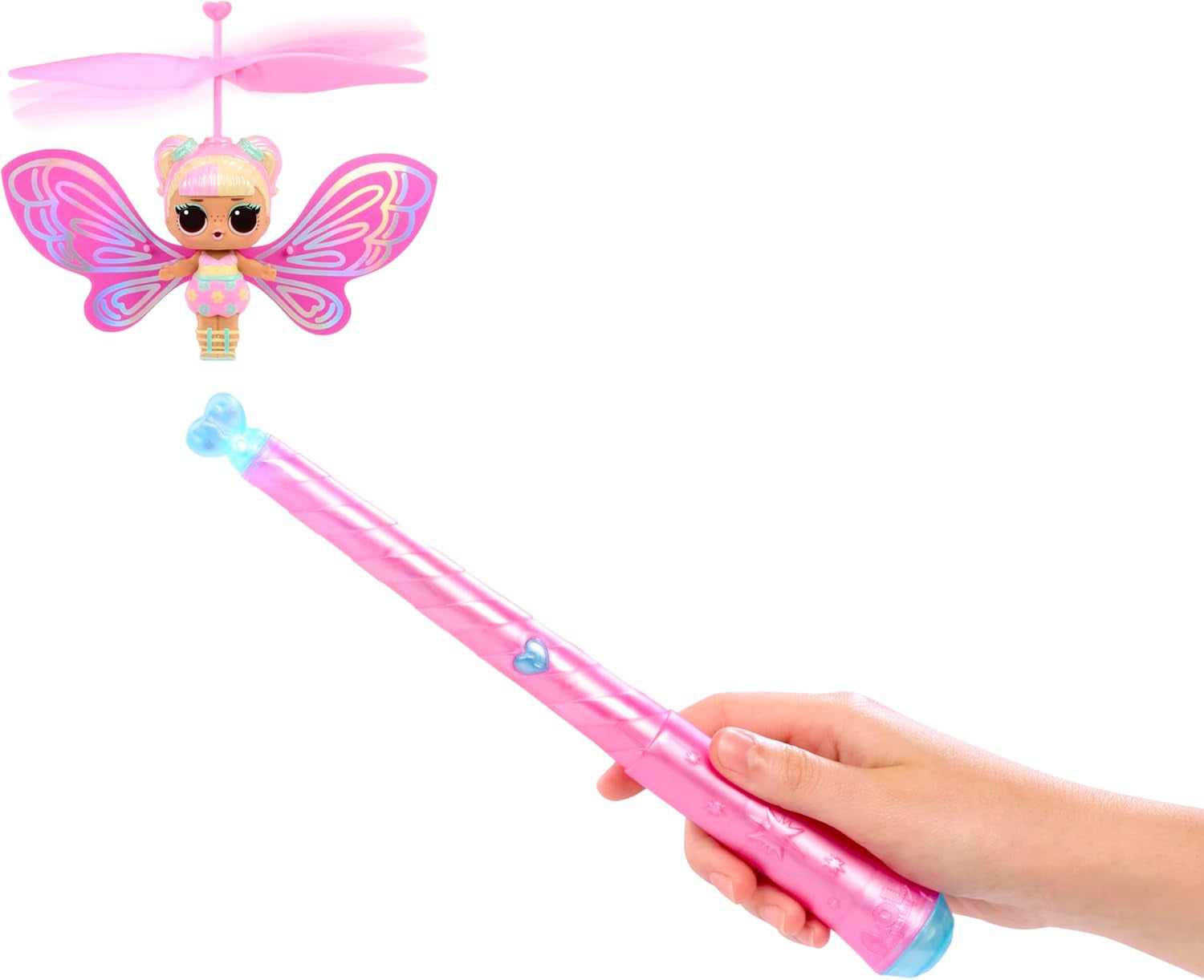 LOL Överraskning! Magic Flyers Fairies Tots - Flower Child - Innehåller 1 docka och 1 trollstav i en blomformad förpackning, 2 att samla in, Rose