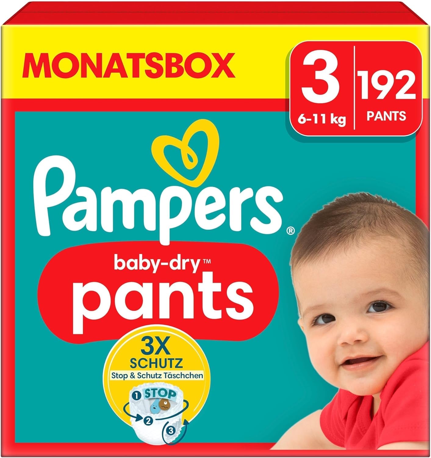 Pampers Baby-Dry Pants Größe 5, 160 Stück, 11kg-17kg, 360° auslaufsichere Passar dag och natt