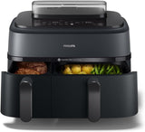 Philips Airfryer Dual Basket 3000-serien, 9L, 2 korgar, 2 diskar klara samtidigt, Rapidair plus varmluftsteknik Vitvaror Naty Shop Steam Dual Basket 9 L