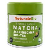 Naturalebio Ceremonial Grade Matcha Tea Powder Original grönt te från Japan. Matcha grönt tepulver av ceremoniell kvalitet tillverkat i Uji, Kyoto. Perfekt för att dricka, laga mat och latte. Kartong med 30 g.