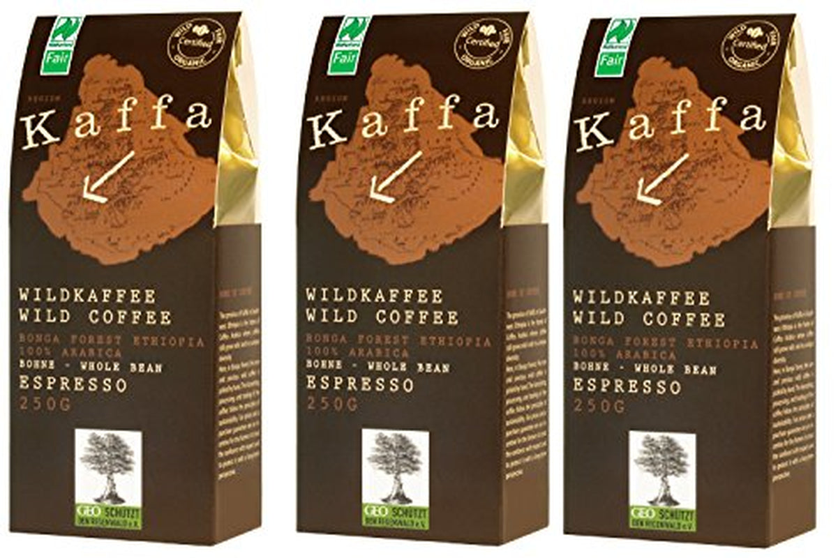 3 x Espressobönor Kaffa Organic Wild Coffee 250 g