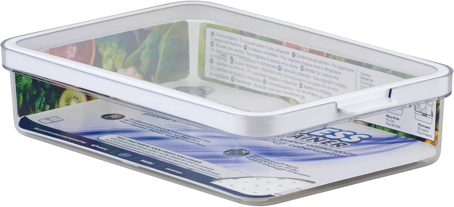 CARE + PROTECT Smart matbehållare, perfekt staplingsbar, kylorganiserare, skyddar mat från fukt, håller maten fräsch längre, 2,15 L Naty Shop matförvaringslådor 2,6 L