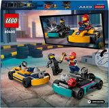 LEGO City Go-Karts med förare, set med 2 minifigurer förare och racerbilar, billeksak för 5 år gamla pojkar och flickor, rolig present för barn 60400 Byggset Besuche den LEGO-Store
