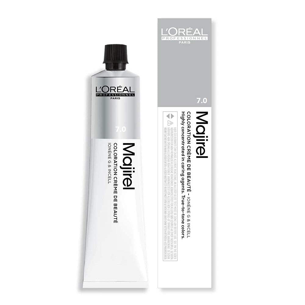 L'Oréal Professionnel Majirel 5 ljusbrun, 50 ml smaksatt Hårfärgning Naty Shop 7.0 Blond medium intensiv 50 Ml (1 förpackning)