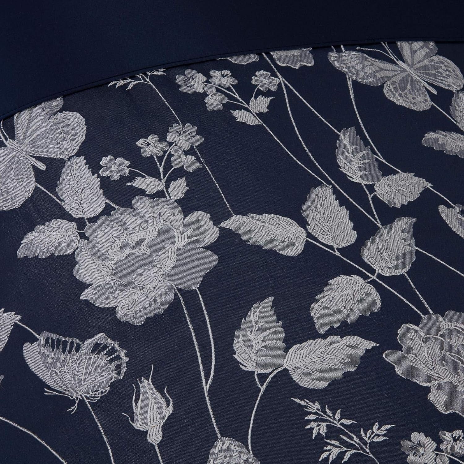 Butterfly Meadow Täcken för Super King size-säng, 100 % polyester, marinblå täcken och täcken Naty Shop