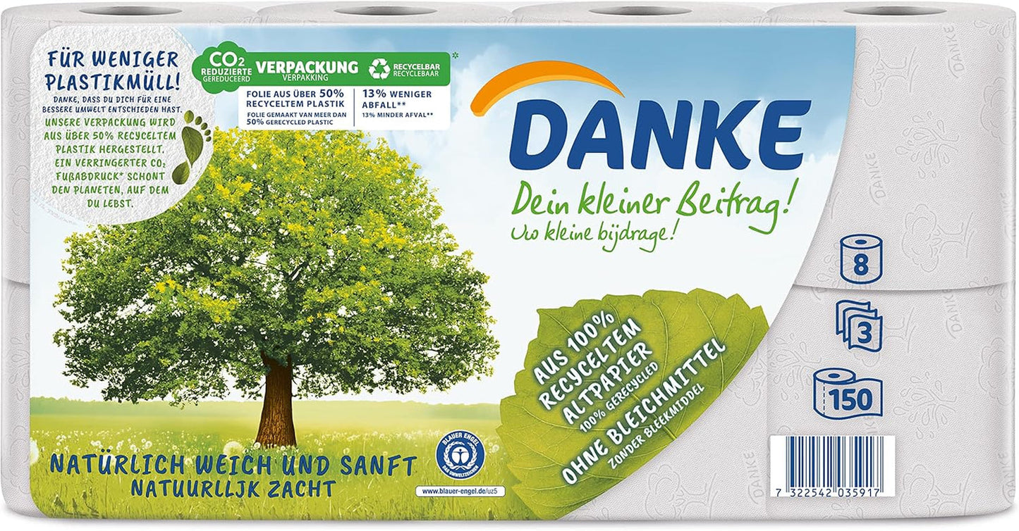Tack, toalettpapper 56 bitar, 7X8 rullar, 3 lager