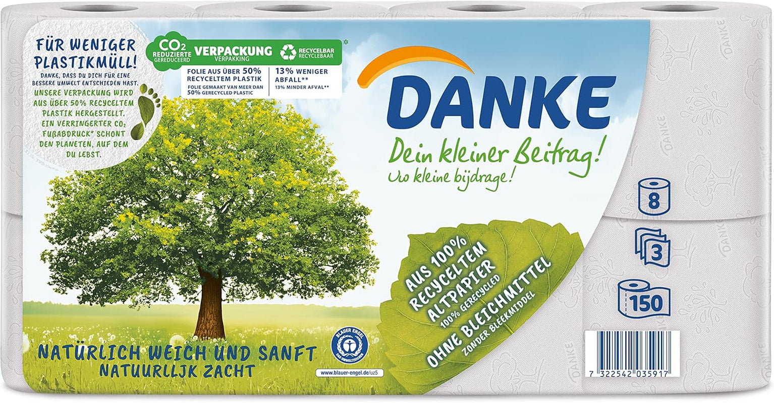 Tack, toalettpapper 56 bitar, 7X8 rullar, 3 lager