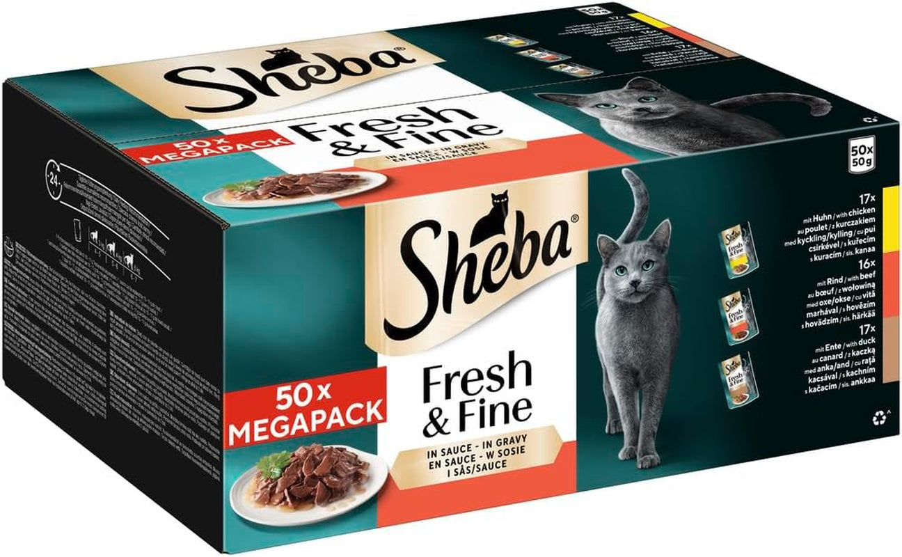 Sheba CATCARE-påse Wet Fresh & FINE (kött) bitar i sås Vuxen 50G Multipack Standard