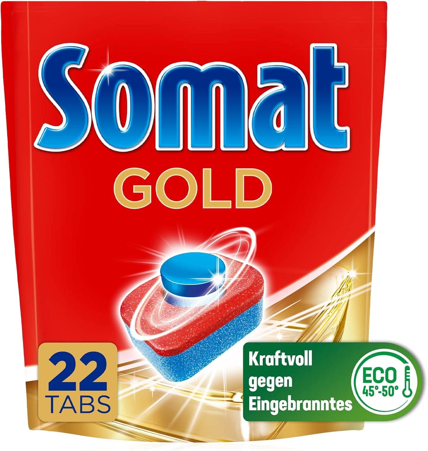 Somat Gold flikar för diskmaskinen (105 flikar) Köksdiskmedel Naty Shop 22 kapslar -