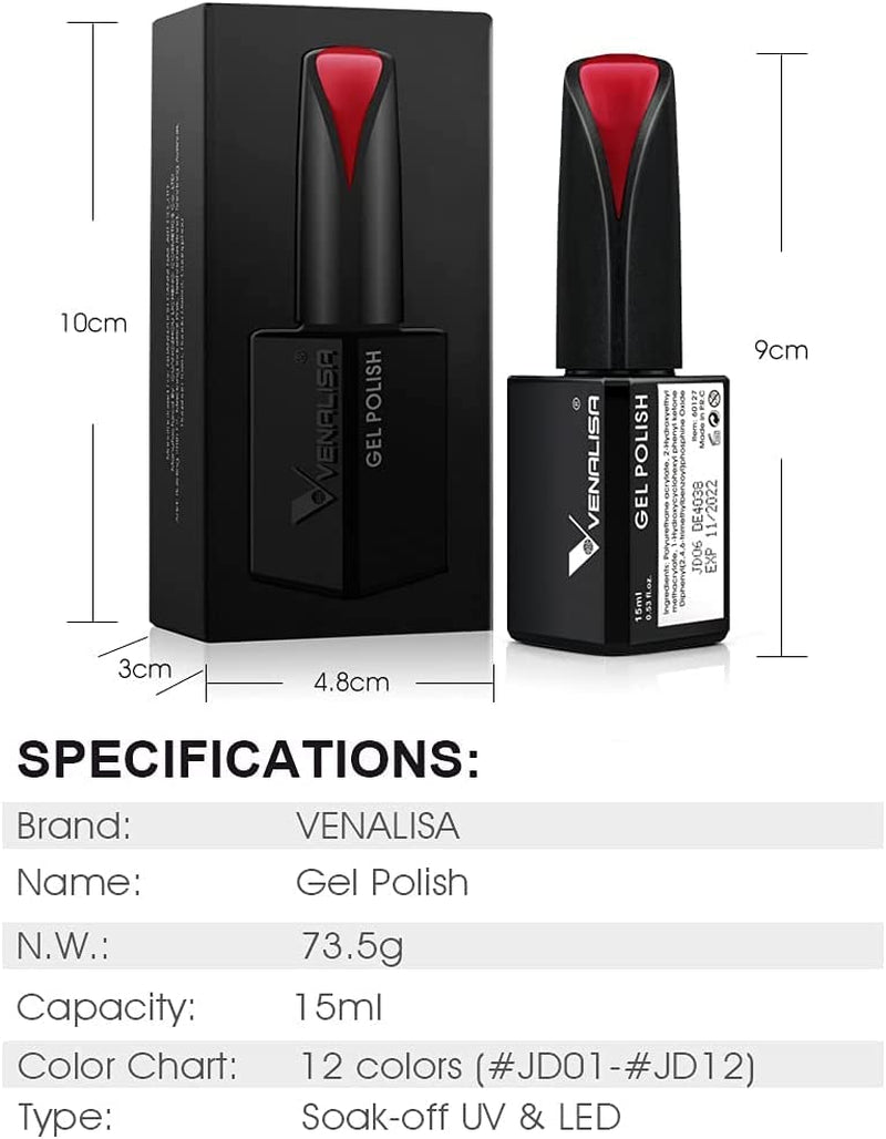 VENALISA Coral Orange UV Nagellack 15ml Gel Nagellack För UV Nagellampa Transparent Coral Orange Gel Nagellack Modeller För DIY Nageldesign