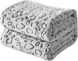 FY FIBER HOUSE flanell fleece, mikrofiberfilt med 3D gepardtryck, 228 X 274 cm, lila Täcken och täcken Naty Shop Grey, leopardmönster 40 "X50"