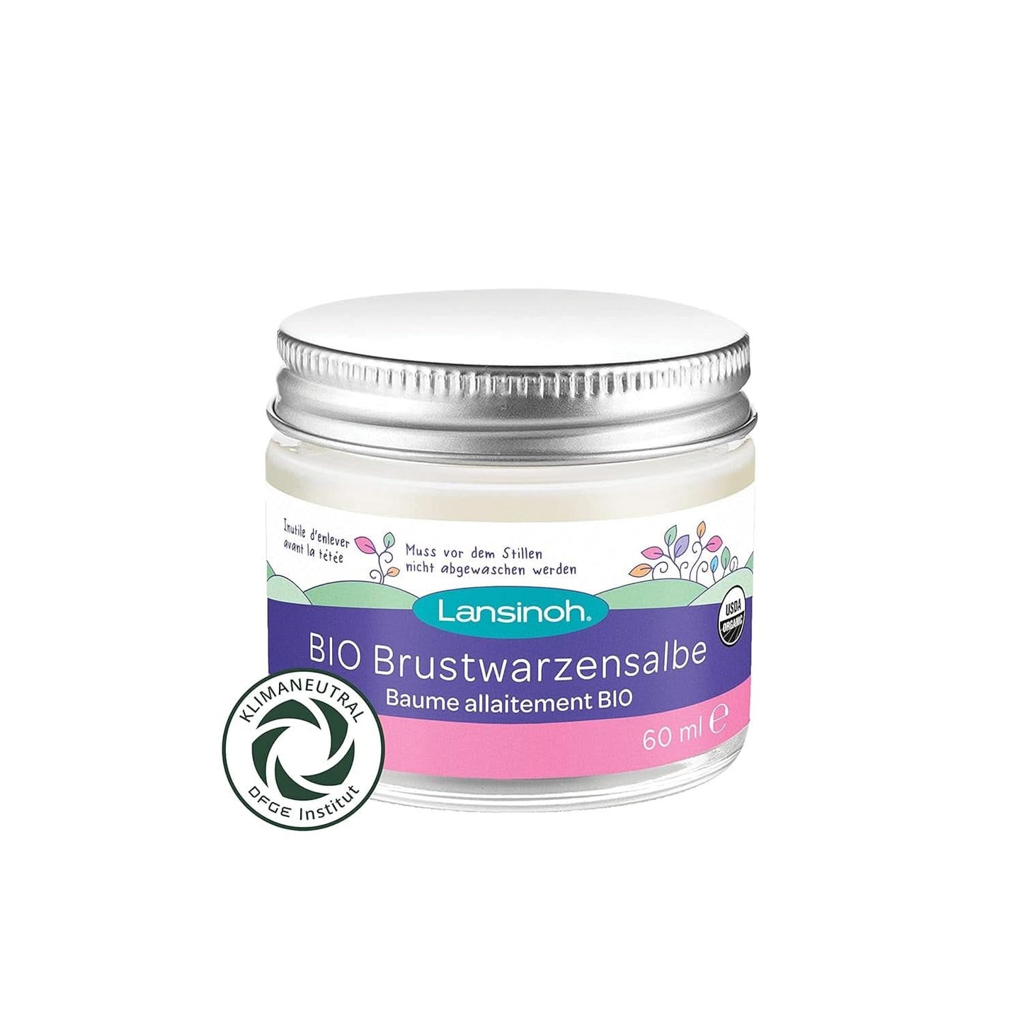 Lansinoh BIO Brustwarzensalbe, 60 Ml - Natürliche Pflege Empfindlicher Brustwarzen Und Trockener Haut - Klimaneutral Tillbehör Mat och amning Baby Naty Shop