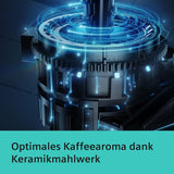 Siemens EQ.6 plus s300 automatisk espressomaskin TE653501DE, för många kaffespecialiteter, mjölkskummare, keramisk kvarn, dubbel kaffefunktion, anti-kalk, automatisk ångrengöring, 1500 W, silver