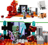 LEGO Minecraft Ambush at the Nether Portal Nether-leksak för barn med stridsscener och legendariska figurer inklusive spökpresent för spelare pojkar och flickor 8 år gamla 21255 Byggset Besuche den LEGO-Store