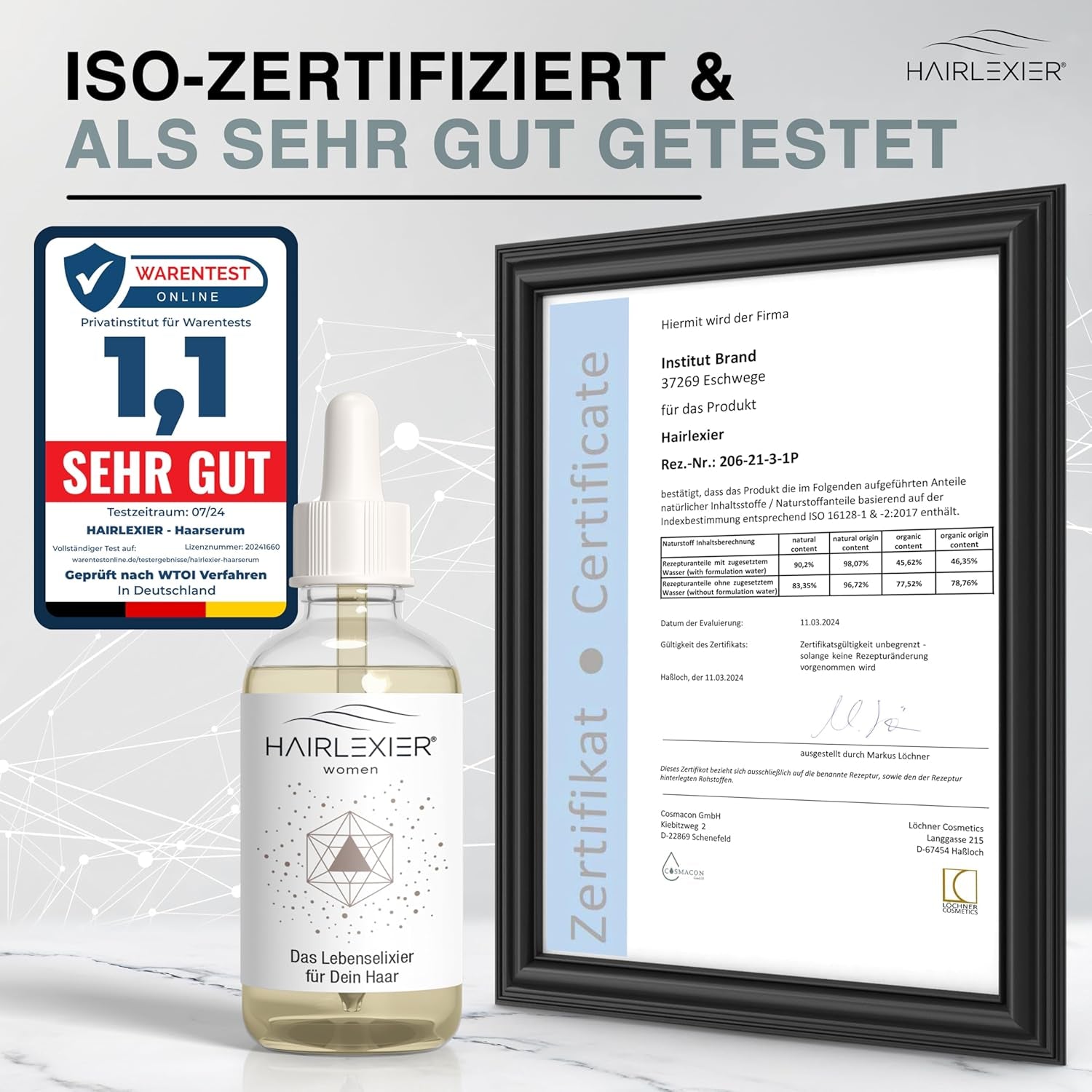 Hairlexier Hair Growth Remedy for Women - Rosmarin Hårolja, Ricinolja Hårolja, Lavendelolja, Naturligt hårserum mot diffust håravfall, Stödjer hårväxt, Vegansk & Ekologisk + Arbetsbok Hårvård Naty Shop
