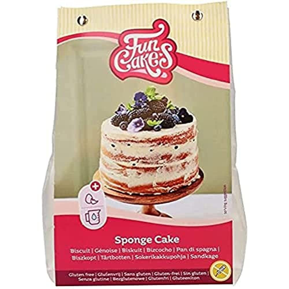 Funcakes Mix Für Biskuitkuchen, Glutenfrei: Einfach in Der Anwendung, Wunderbar Leichter Biskuitkuchen, Perfekt Für Die Kuchendekoration, Konditorqualität, Kuchenboden, Halal Zertifiziert, 500G Mix för bakning och matlagning Naty Shop Standardtitel