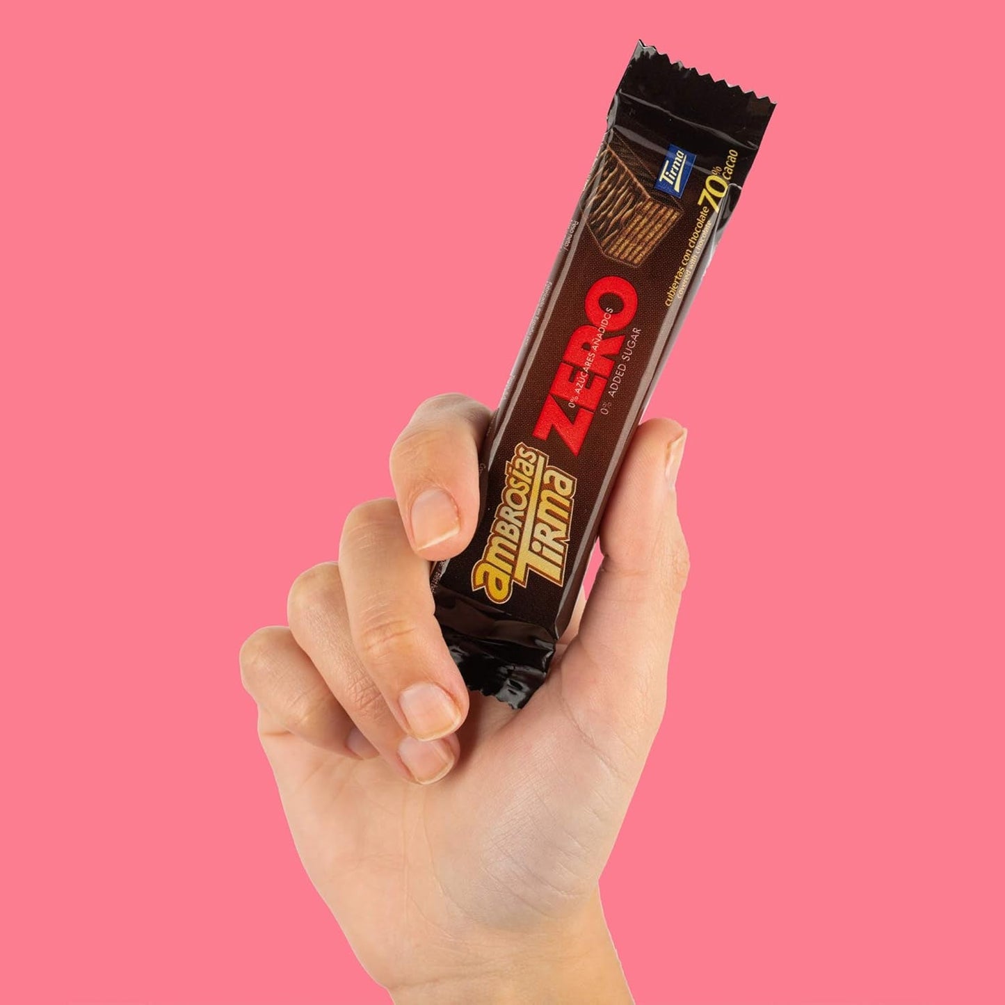 Våfflor med mörk choklad Tirma 70% kakao | Inget tillsatt socker | Lämplig för keto-dieter | Lågkolhydrat | För diabetiker Chokladwafers Multi Pack | 3 stycken | 64,5 g