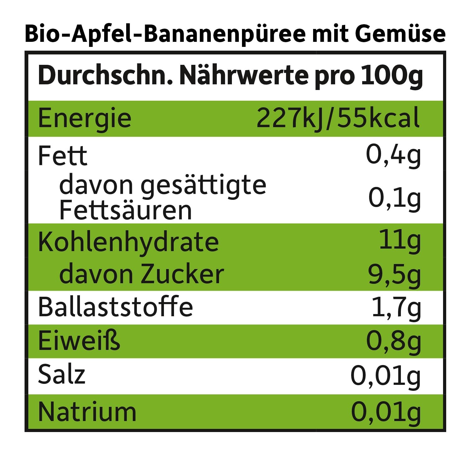 FRECHE FREUNDE Ekologisk pressbar fruktpåse med äpplen, bananer, spenat och gurka, mosad frukt och grönsaker i en pressbar påse för spädbarn från 6 månader, vegansk, förpackning om 6 (6 x 100 g)