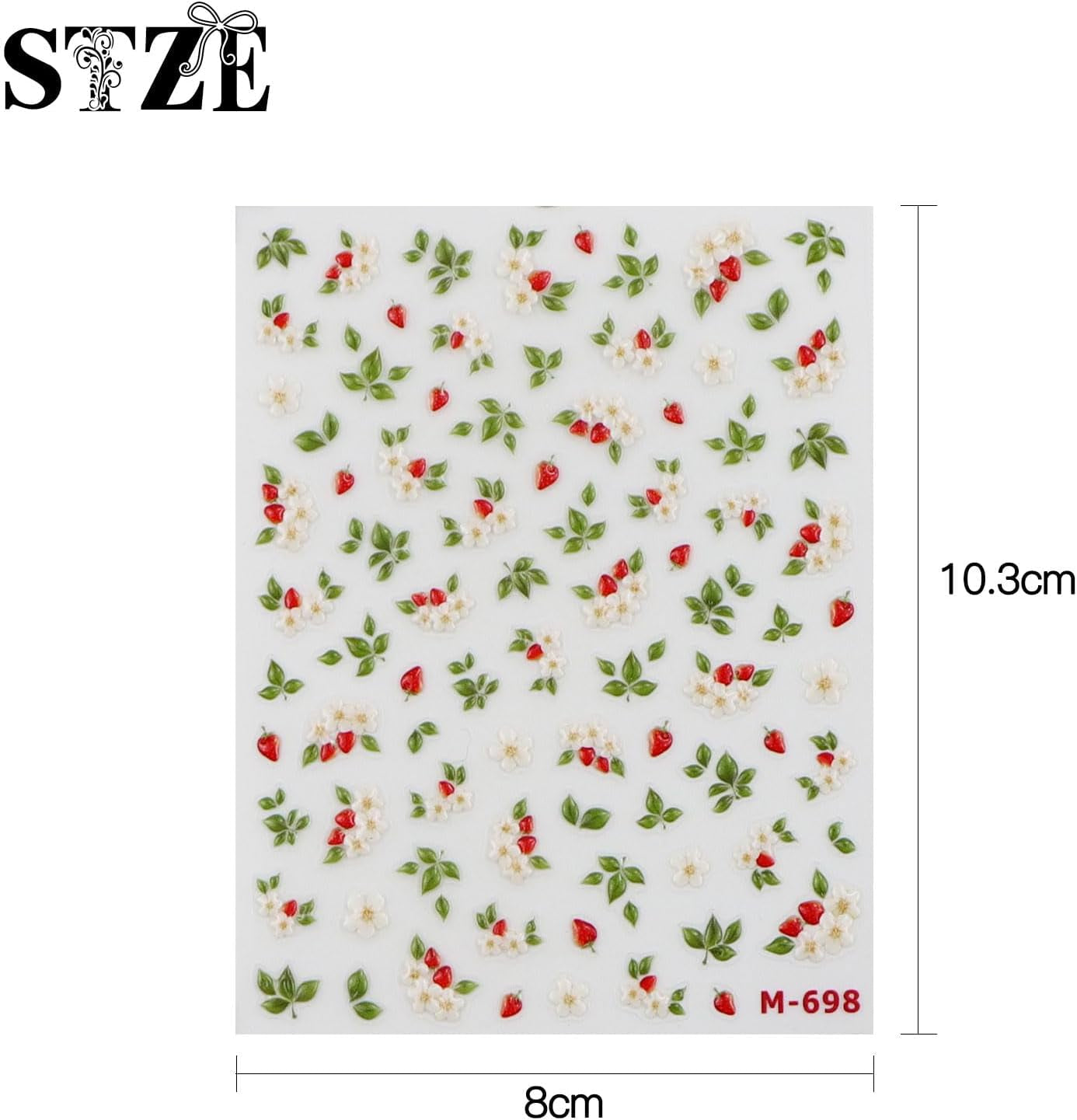 JMEOWIO 3D Nagelsticker Blume Nerdbeerenail Art Sticker Selbstklebend Nagelaufkleber 5D Stereoskopisk Dekoration Nageldesign Zubehör 1 Blatt
