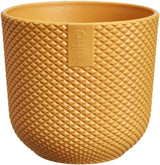 elho Jazz Round Mini 7cm - Blomkrukor för inomhusbruk - 100% återvunnen plast - Ø 7 x H 6,5 cm - Gul/Amber